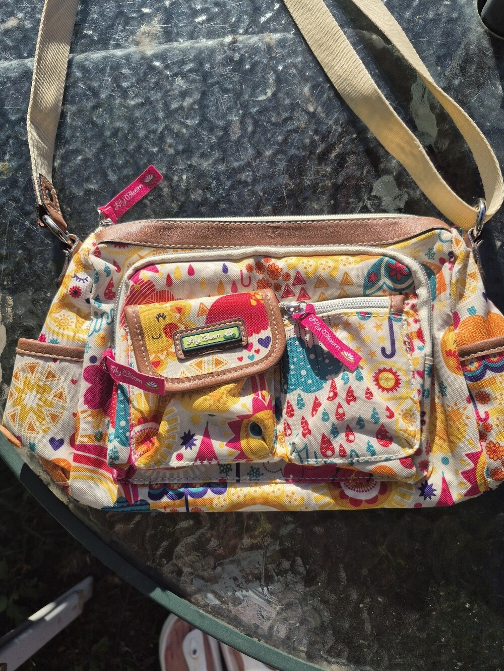 Lily Bloom Multicolor Floral & Geometric Crossbody Bag
